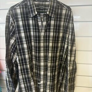 Eddie Bauer Black and White Checkered Men's Shirt